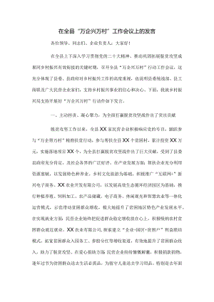 在全县“万企兴万村”工作会议上的发言.docx