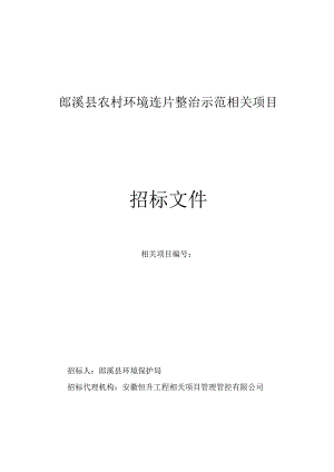 XX县农村环境连片整治示范项目招标文件.docx