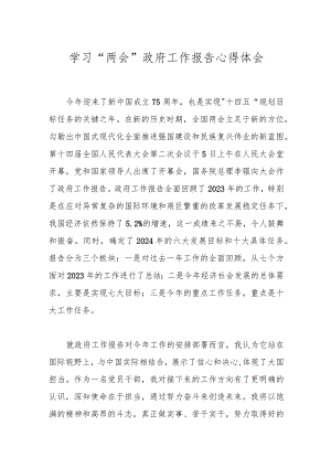 学习“两会”政府工作报告心得体会.docx