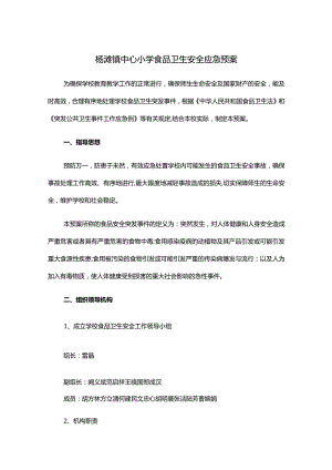 杨滩镇中心小学食品卫生安全应急预案.docx