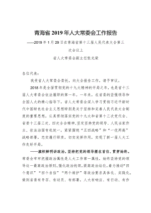 青海省2019年人大常委会工作报告.docx