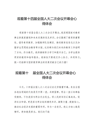 教师观看第十四届全国人大二次会议开幕会心得体会三十篇.docx