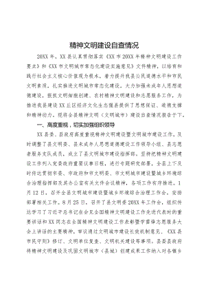 精神文明建设自查情况.docx
