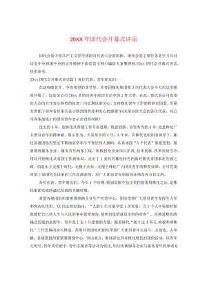 20XX年团代会开幕式讲话.docx