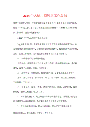 2024个人试用期转正工作总结.docx
