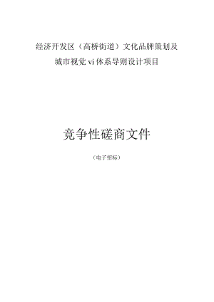 经济开发区（高桥街道）文化品牌策划及城市视觉vi体系导则设计项目招标文件.docx