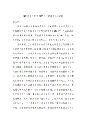 XX局学习贯彻2023年主题教育总结讲话.docx