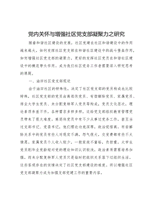 2024党内关怀与增强社区党支部凝聚力之研究.docx