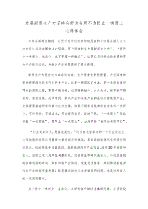 发展新质生产力坚持有所为有所不为防止一哄而上心得体会.docx