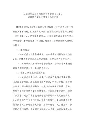 城镇燃气安全专项整治工作汇报(二篇).docx