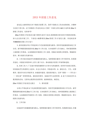 20XX年团委工作意见.docx