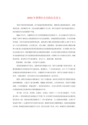 20XX年暑期社会实践纪实范文.docx