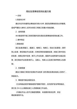 高处坠落事故现场处置方案(全面).docx