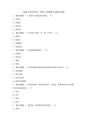 2024年【美容师（初级）】模拟考试题及答案.docx
