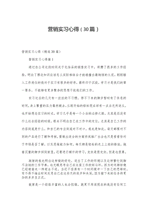 营销实习心得（30篇）.docx