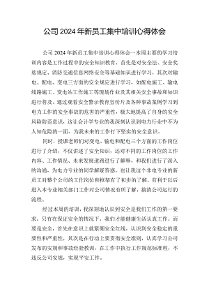 公司2024年新员工集中培训心得体会.docx