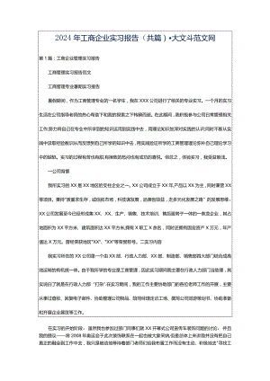 2024年工商企业实习报告（共篇）-大文斗范文网.docx