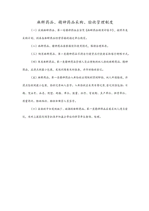 麻醉药品、精神药品采购、验收管理制度.docx