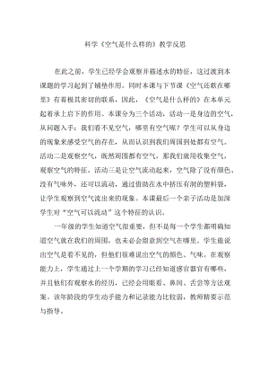 科学《空气是什么样的》教学反思.docx