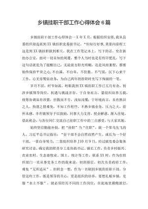 乡镇挂职干部工作心得体会6篇.docx