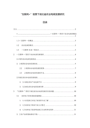 【《“互联网+”背景下湖北省农业电商发展研究》8500字（论文）】.docx