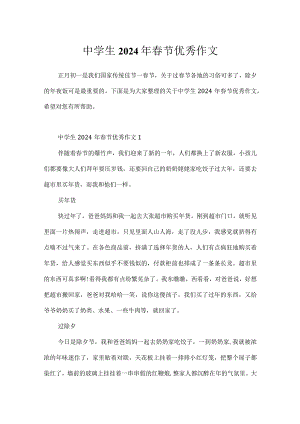 中学生2024年春节优秀作文.docx