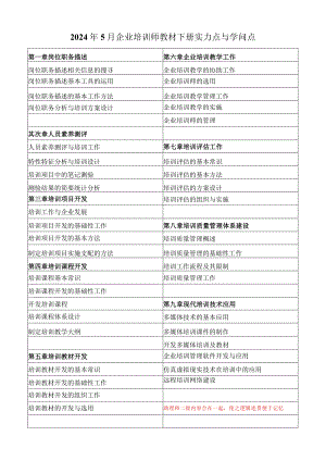 2024年5月企业培训师(含初级和中级)知识点与能力点整理.docx