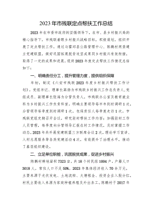 2023年市残联定点帮扶工作总结.docx