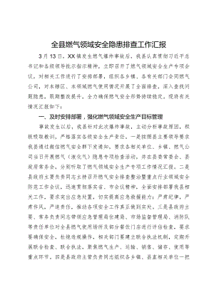 全县燃气领域安全隐患排查工作汇报.docx