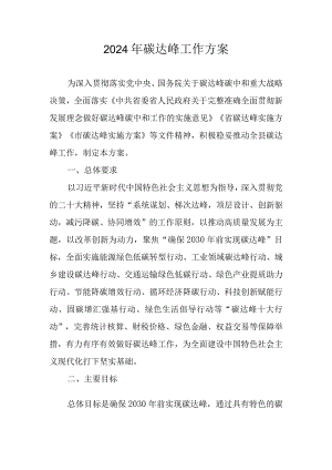 2024年碳达峰工作方案.docx