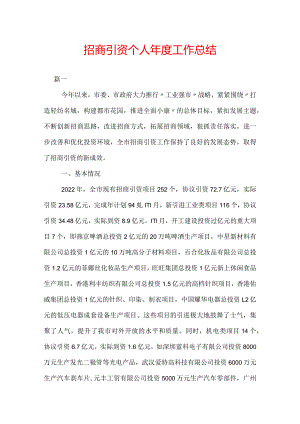 招商引资个人年度工作总结.docx