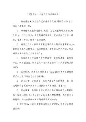 2024两会十大经济工作深度解读.docx