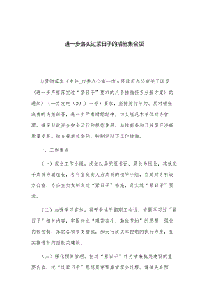 进一步落实过紧日子的措施集合版.docx