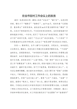 在全市驻村工作会议上的发言.docx