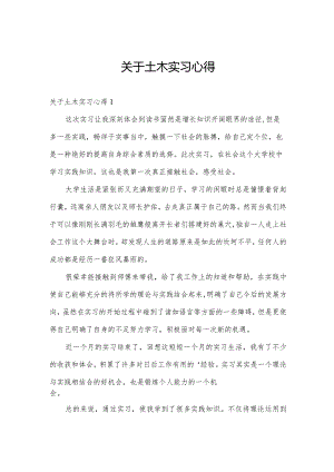 关于土木实习心得.docx