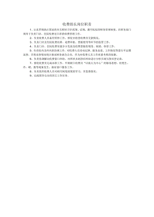 医院收费组长岗位职责.docx