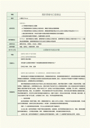 《普通话口语教程（下册）》教案专题十一高阶思维与口语表达.docx