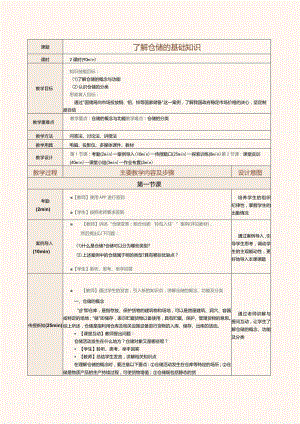 《现代物流管理基础》教案第6课了解仓储的基础知识.docx