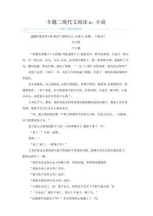 专题二现代文阅读Ⅱ_小说.docx