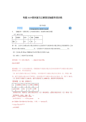专题11.9期末复习之解答压轴题专项训练（沪科版）（解析版）.docx