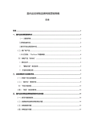 【国内运动球鞋品牌网络营销策略10000字】.docx