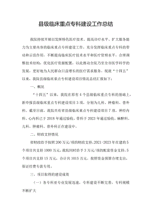县级临床重点专科建设工作总结.docx