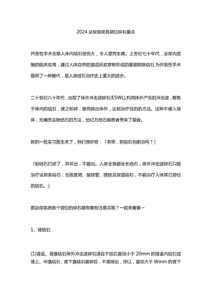 2024泌尿系统各部位碎石要点.docx