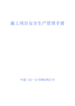 钢结构施工项目安全生产管理手册.docx