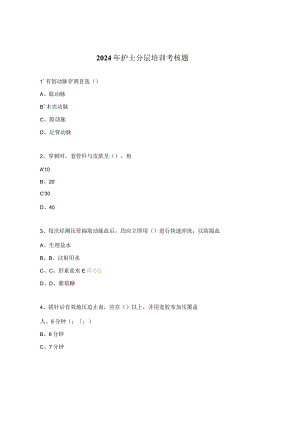 2024年护士分层培训考核题.docx