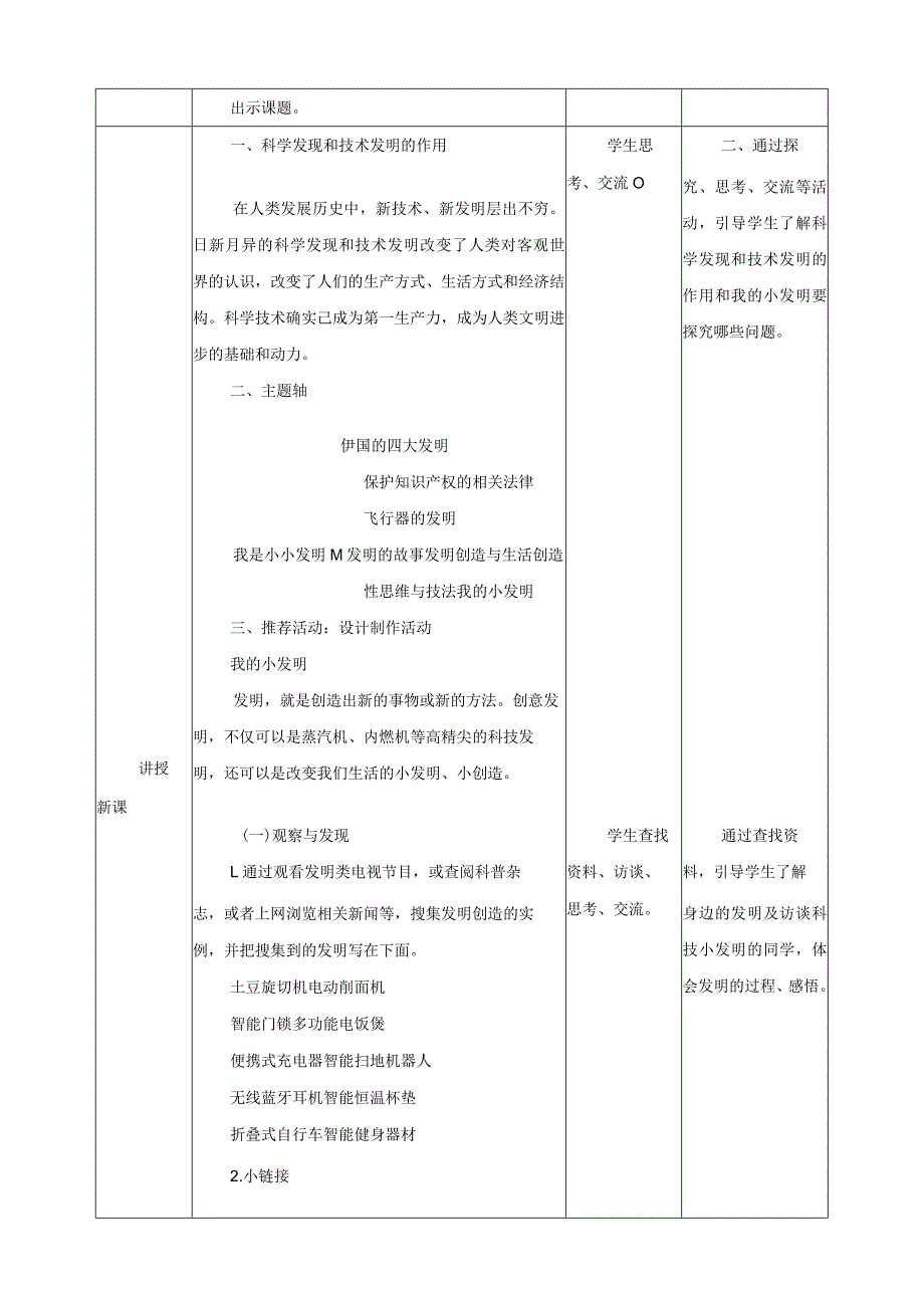粤教版综合实践活动六下第5课《我是小小发明家推荐活动我的小发明》第1课时教案.docx_第2页