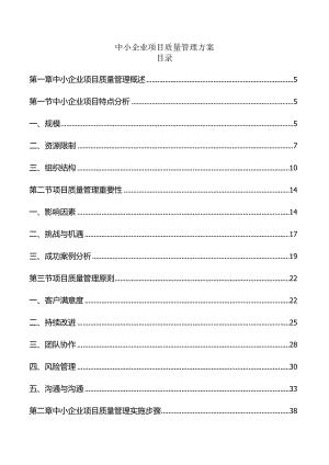 中小企业项目质量管理方案.docx