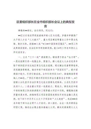 区委组织部长在全市组织部长会议上的典型发言【】.docx