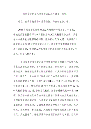 院党委书记在党委全会上的工作报告（高校）.docx