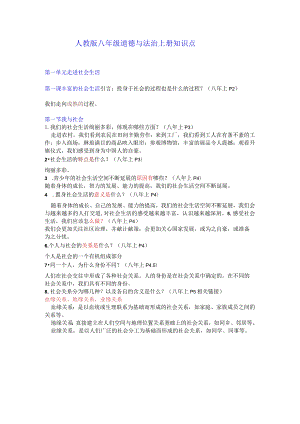 （新部编版）道德与法治八上问答式复习提纲.docx
